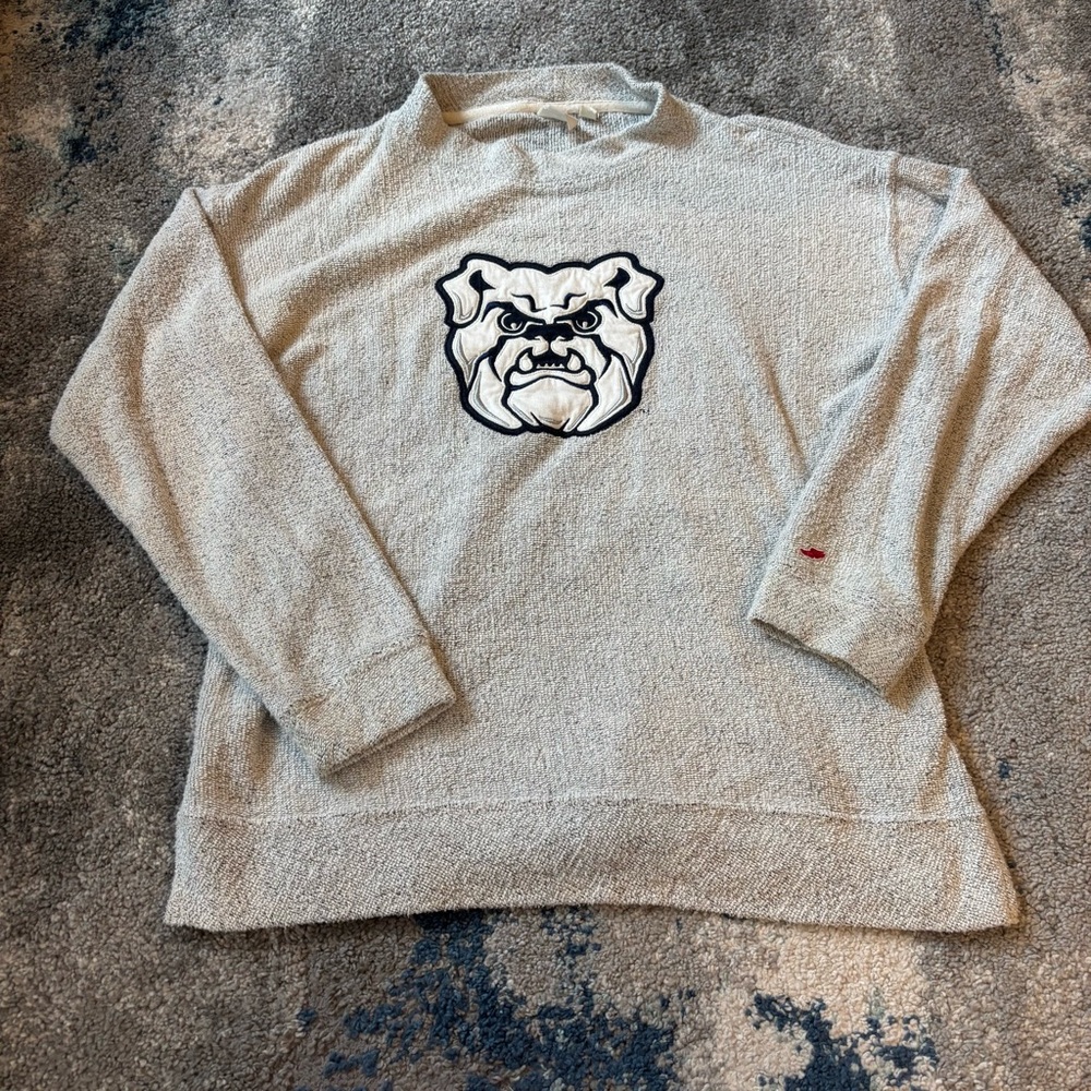 Butler University Bulldog woolly terry cloth sweatshirt sweater oversized sz S
